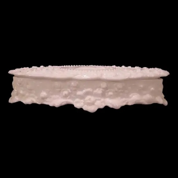 Fostoria Other - Gorgeous Jenny Lind Milk Glass Glove Box with lid by Fostoria. MINT condition